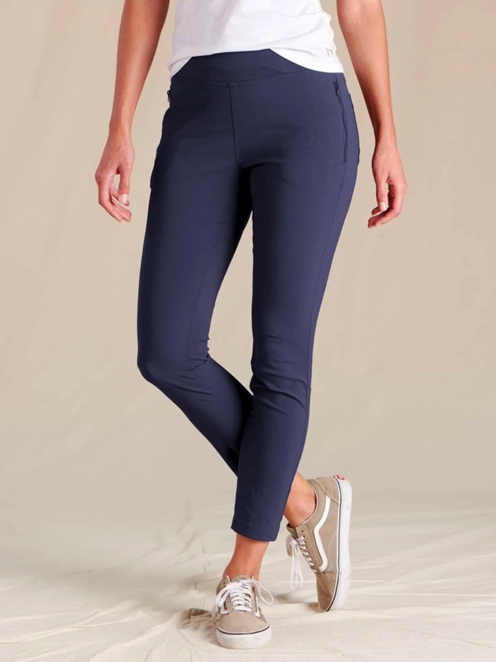 Toad & Co Blue Flextime Moto Crop Pants Size 8